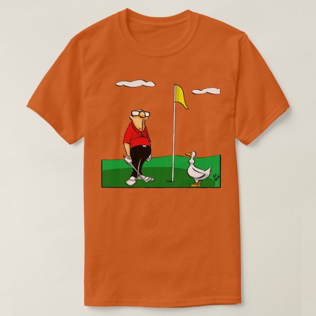 Funny Spectickles Golf Goose toon Humor T-Shirt (Design Front)
