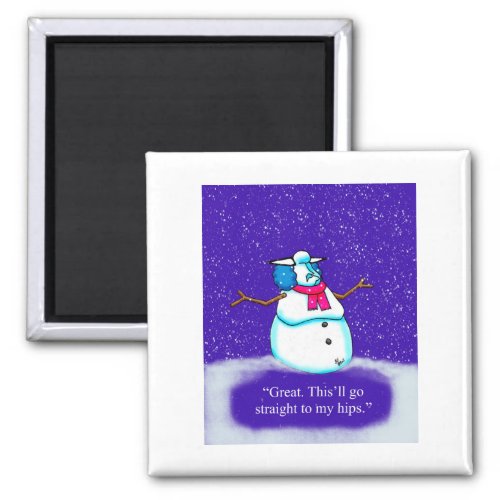 Funny Spectickles Holiday Diet Snow Woman Cartoon Magnet