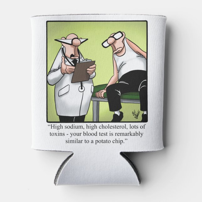 Funny Spectickles Medical Health Cartoon Humor Can Cooler (Front)