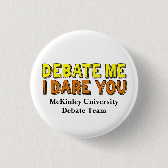 Funny Speech and Debate Team Custom School Button (Front)