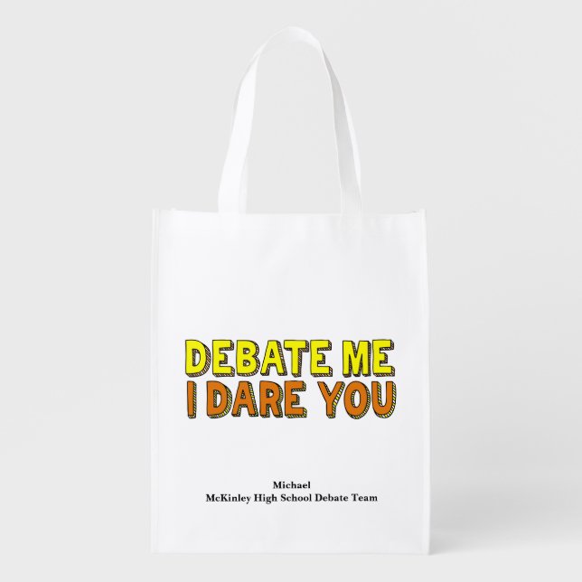 Funny Speech and Debate Team Custom School Grocery Bag (Front)