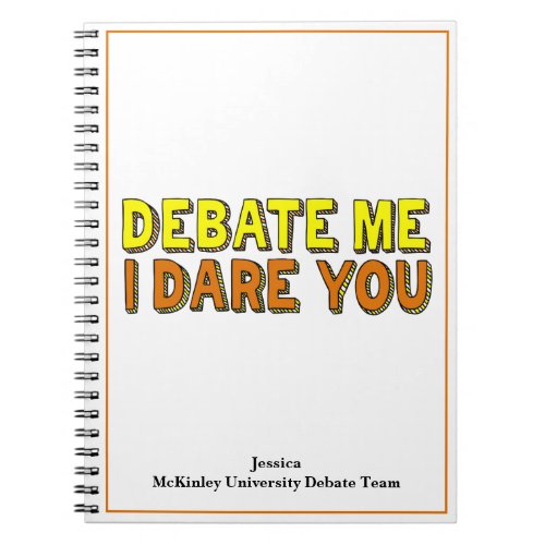 Funny Speech and Debate Team Custom School Notebook