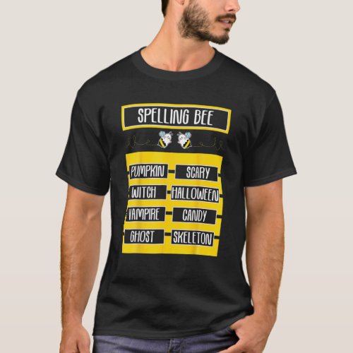 Funny Spelling Bee Pun Halloween Costume For Teach T_Shirt