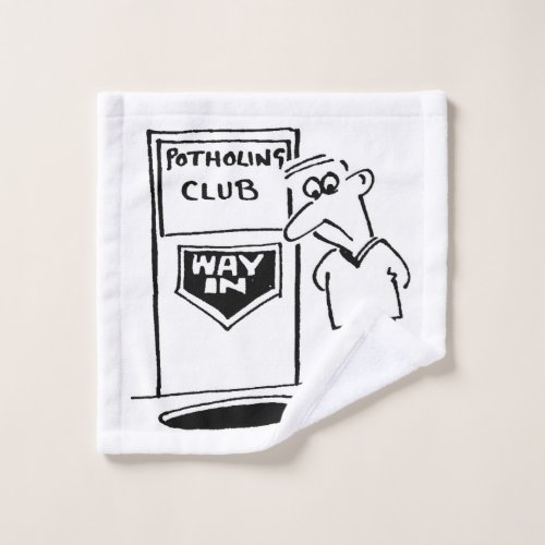 Funny Spelunking Potholing or Caving Theme Wash Cloth