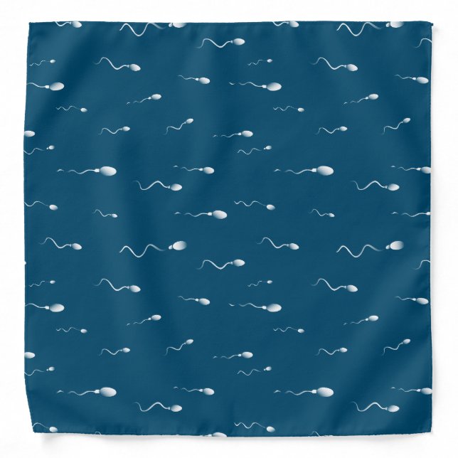 Funny Sperm Donor Blue White Bandana (Front)