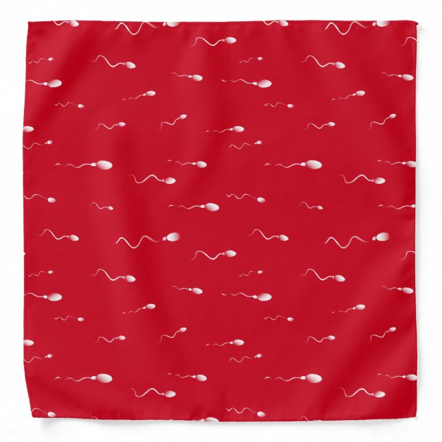 Funny Sperm Donor Red White Bandana (Front)