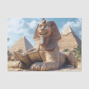 Funny Sphinx Statue Reading Ancient Book in Egypt  Tissue Paper