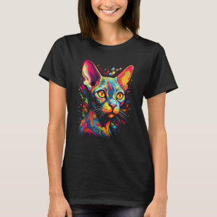 Funny Sphynx Cat, Colorful Cat Sphynx Hairless Cat T-Shirt