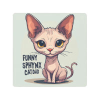 Funny Sphynx Cat Dad Cartoon Art