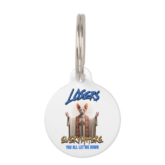 Funny Sphynx Cat Jesus Pet ID Tag (Front)