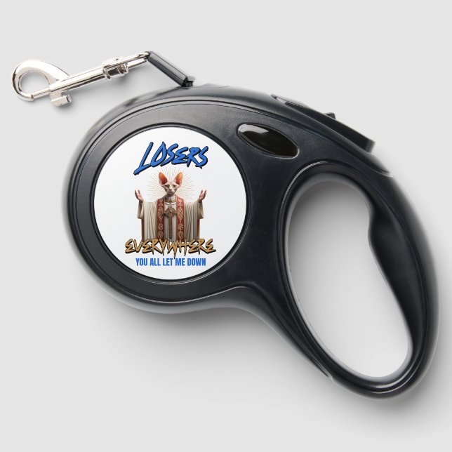 Funny Sphynx Cat Jesus  Retractable Pet Leash (Front)