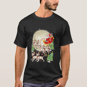 Funny Sphynx Cat Reindeer Santa Sleigh Merry Chris T-Shirt