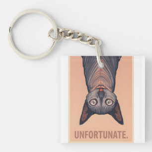 Funny Sphynx Cat Unfortunate Meme Art - Sarcastic Keychain