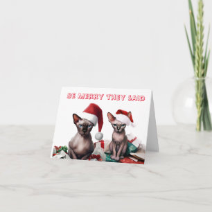 Funny Sphynx Christmas Card