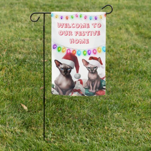 Funny Sphynx Christmas  Garden Flag