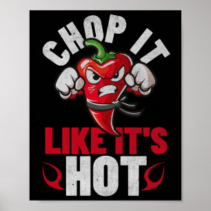 Funny Spicy Chili Karate Design Chile Pepper Humor Poster