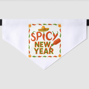 Funny Spicy New Year Pet Bandana Collar