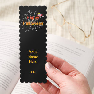 Funny Spider on Halloween Web Bookmarks