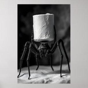 Funny Spider Toilet Paper Roll Bathroom Art Print