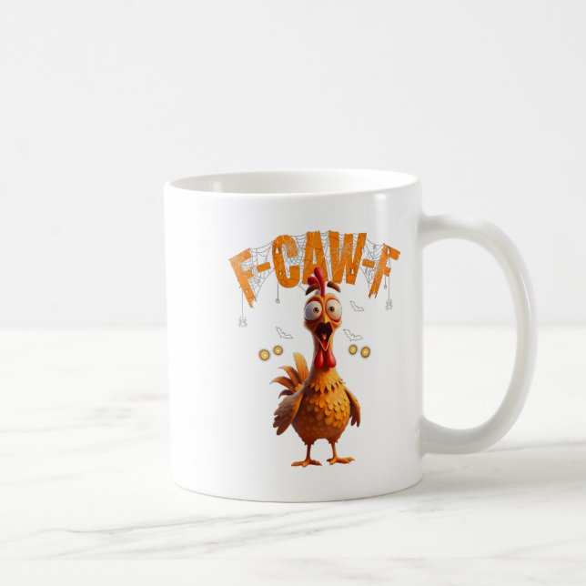 Funny Spider Web Chicken F-caw-f  Coffee Mug (Right)