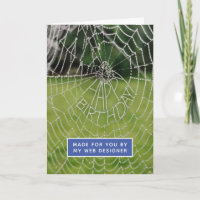 Funny Spider Web Web Designer Birthday Card