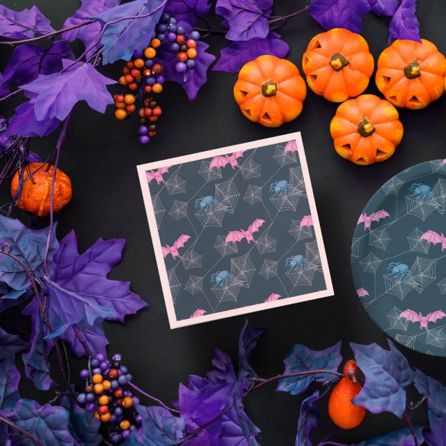 Funny spiders and bats Halloween party Napkins (Funny spiders and bats Halloween party Napkins
)