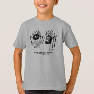 Funny Spiders and Spiders Web Weaving Cartoon T-Shirt