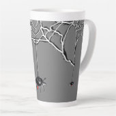 Funny Spiders Cartoon Cust. Grey Latte Mug (Right Angle)