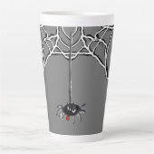 Funny Spiders Cartoon Cust. Grey Latte Mug (Front)