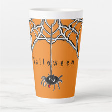 Funny Spiders Cartoon HALLOWEEN Cust. Latte Mug