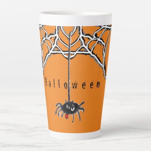 Funny Spiders Cartoon HALLOWEEN Cust Latte Mug