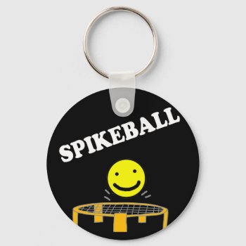 Funny Spikeball Net With Smile Face Art Keychain by naturesmiles at Zazzle