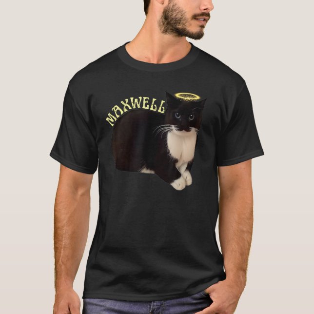 Funny Spinning Cat Maxwell The Tuxedo Cat Meme T-Shirt (Front)