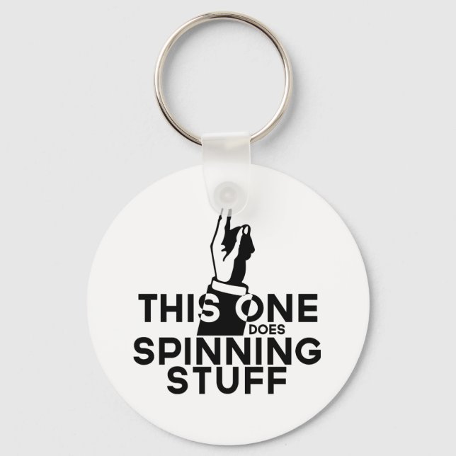 Funny Spinning Keychain - Vintage This One Spins (Front)