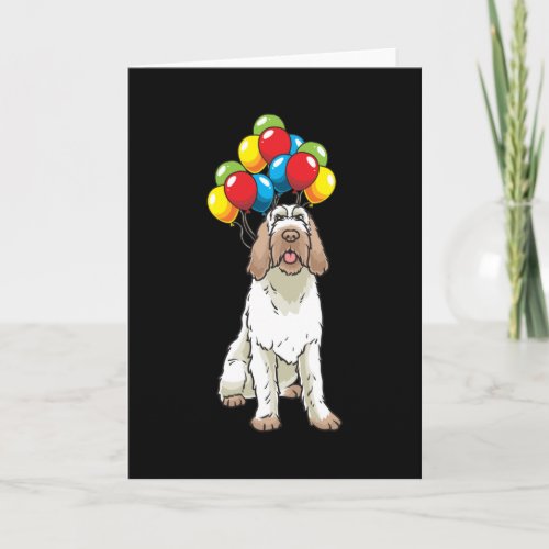 Funny Spinone Italiano Dog With Balloons Card