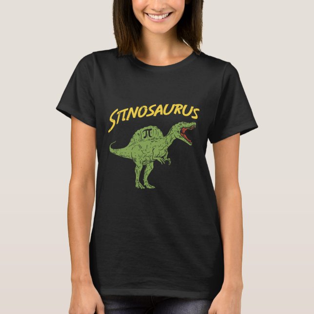 Funny Spinosaurus Pi Day Shirt Math Dinosaur Gift  (Front)