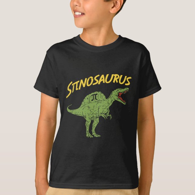 Funny Spinosaurus Pi Day Shirt Math Dinosaur Gift  (Front)