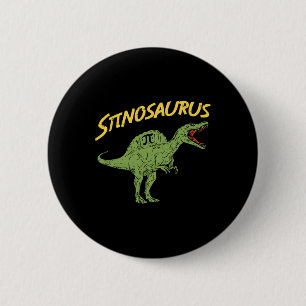 Funny Spinosaurus Pi Day Shirt Math Dinosaur Gift  Button