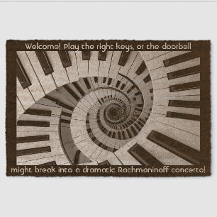Funny Spiraling Piano Keyboard Fiber Doormat
