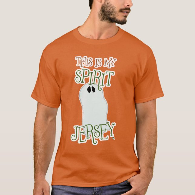 Funny Spirit Jersey Halloween Themed Design T-Shirt (Front)