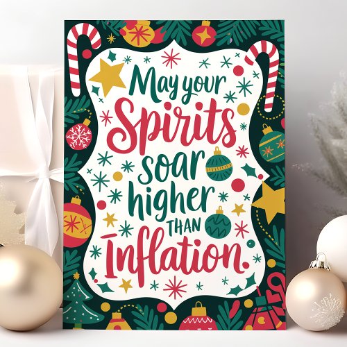 Funny Spirits Soar Higher Than Inflation Christmas Holiday Card