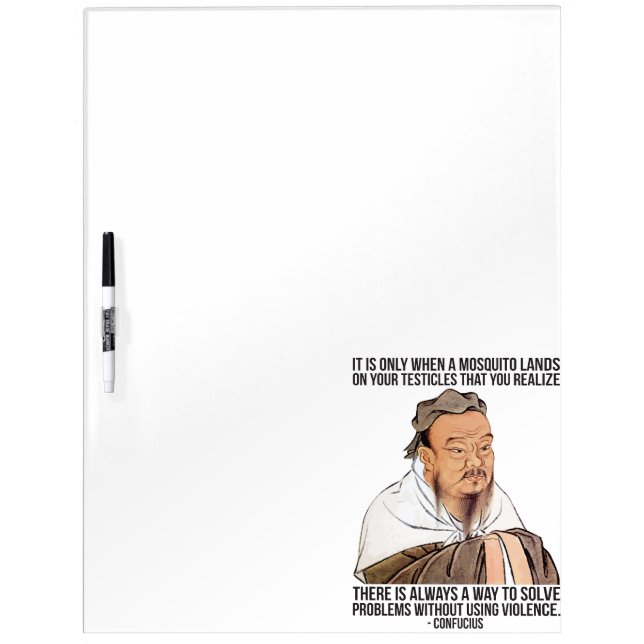 Funny Spiritual Quote - Mosquito on Testicles Dry-Erase Board (Front)