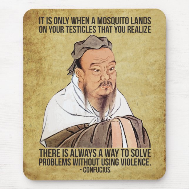 Funny Spiritual Quote - Mosquito on Testicles Mouse Pad (Front)