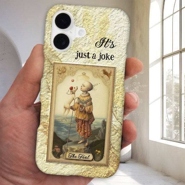 Funny Spiritual Tarot Card the Fool Case-Mate iPhone Case (Spiritual phone case featuring your own funny tarot card and  custom quote)