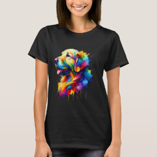 Funny Splash Art Golden Retriever GR Dog Goldie T-Shirt