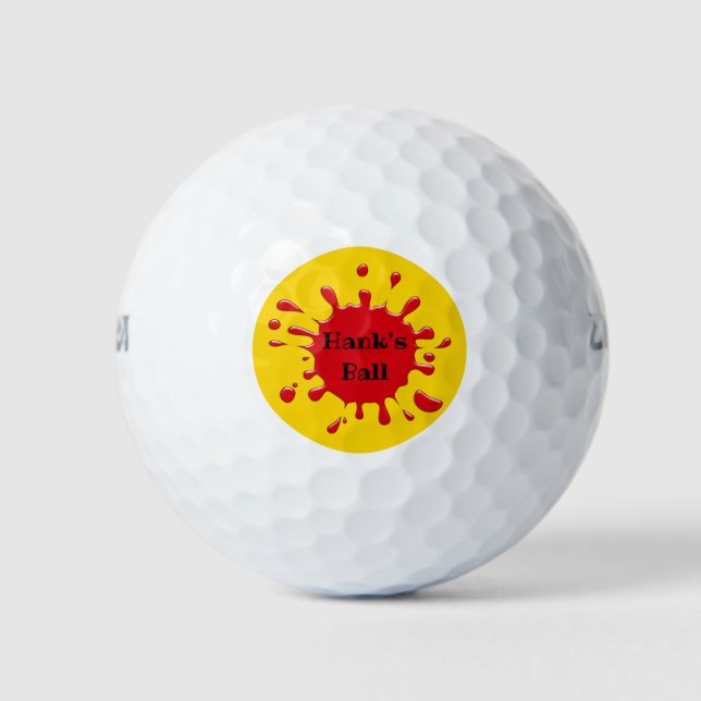 Funny Splat Personalized Golf Ball (Front)