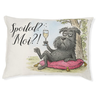 Funny Spoiled Black Schnauzer Dog Pet Bed