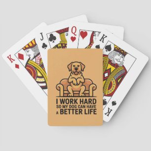 Funny Spoiled Dog Quote Couch Illustration Poker Cards