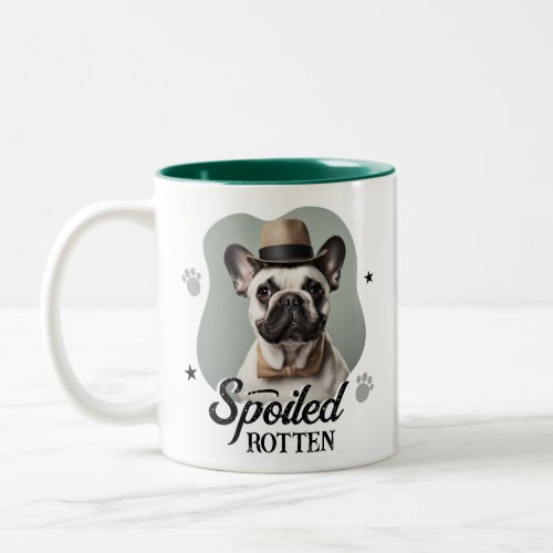 Funny Spoiled Rotten Dog Photo Two_Tone Coffee Mug