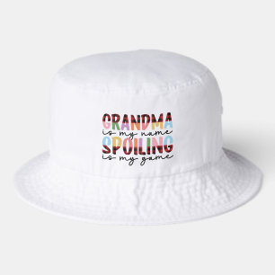 Funny spoiling Grandma word art Bucket Hat